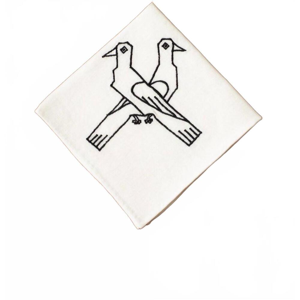 NEW ALIX OF BOHEMIA cai lovebird handkerchief in white